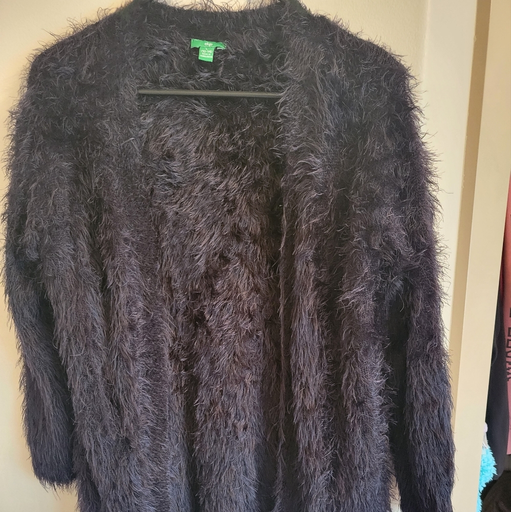Girls fuzzy cardigan